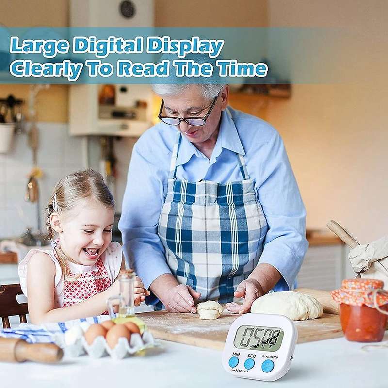 Digital Timer,Timer for Classroom and Cooking Magnetic Kitchen Timer LCD Display Kids Teacher (9 Pie