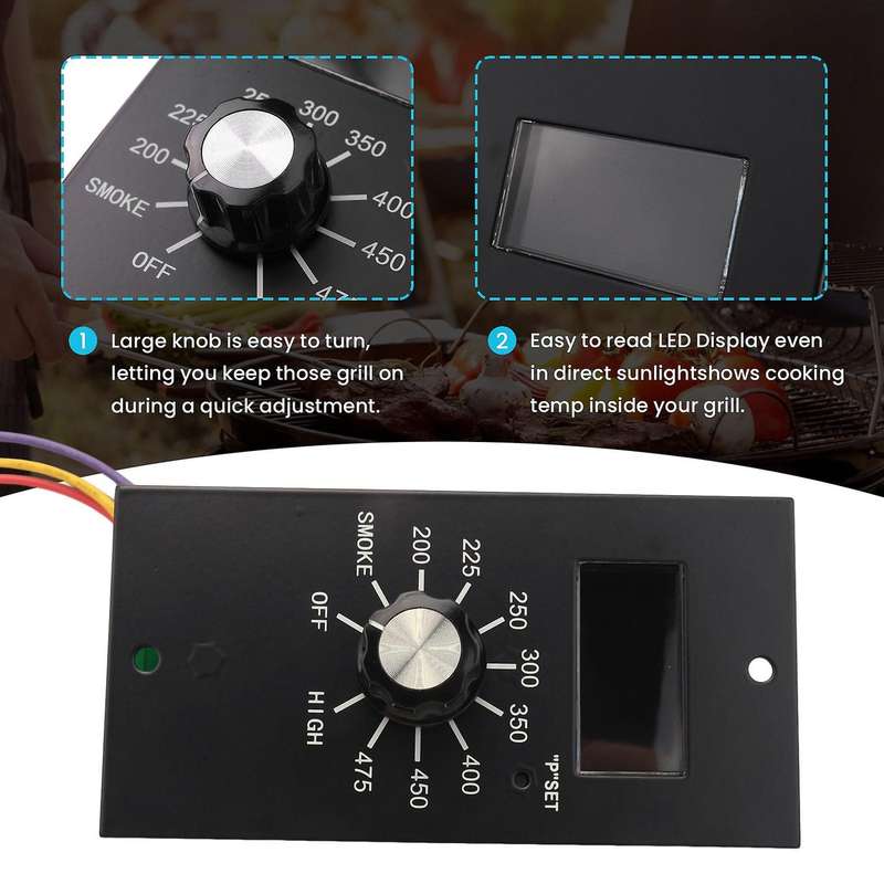 Digital Thermostat Control Board for Wood Pellet Grills, Compatible with Pb700, 340, 440, 820, Bbq