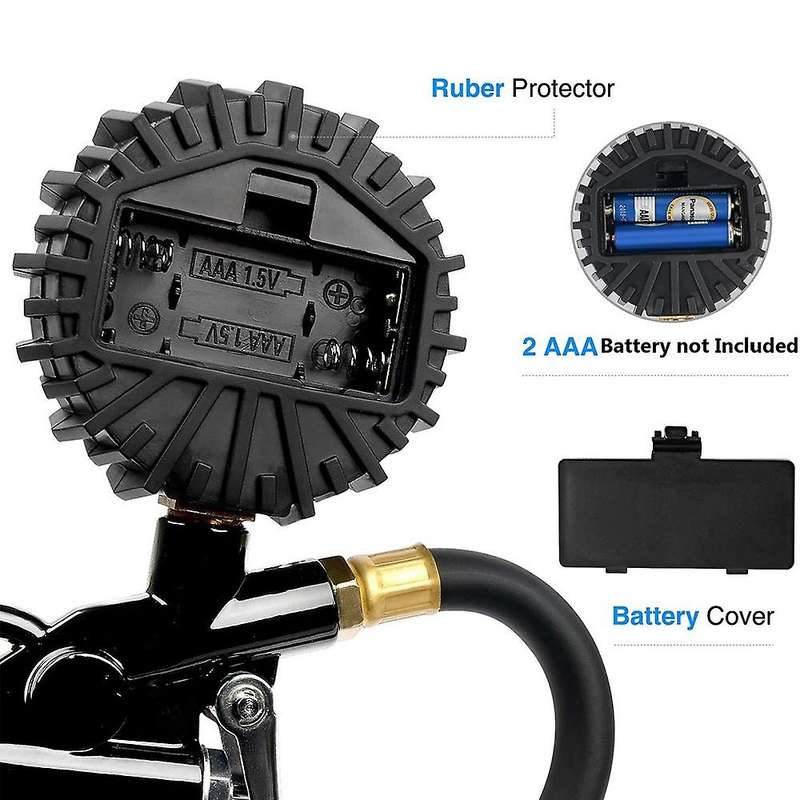 Digital Tire Inflator with Pressure Gauge,200PSI American Air Chuck Heavy Duty Air Compressor Access