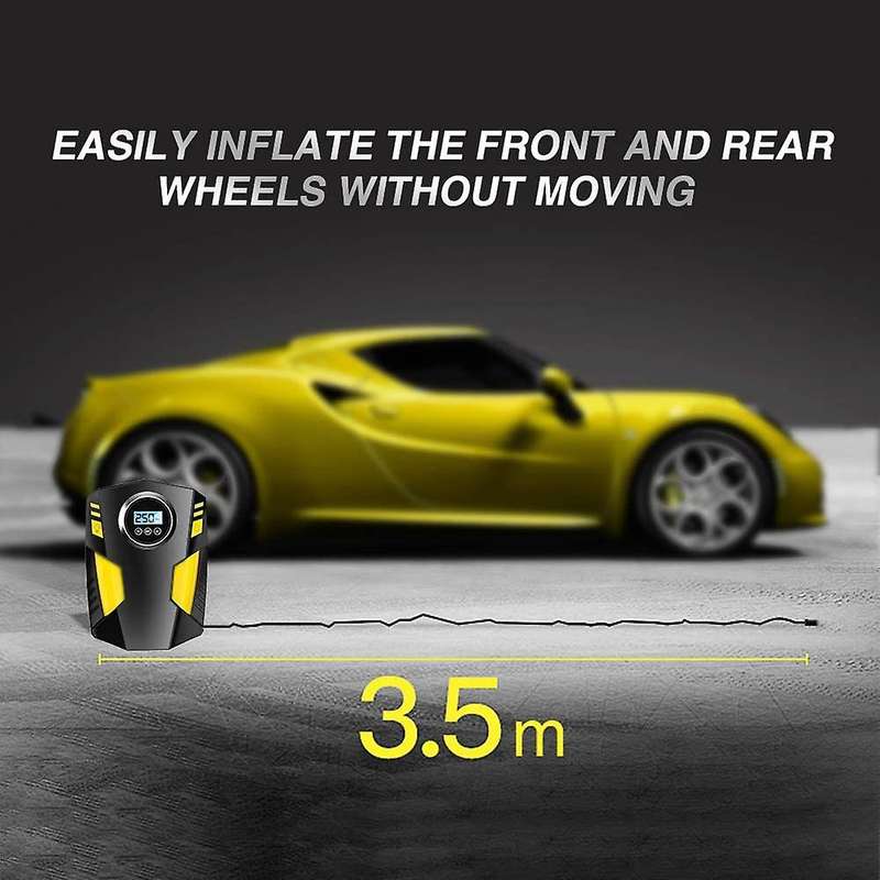 Digital Tyre Inflator for Cars, Digital Tyre Air Compressor Tyre Pump 12V Rapid Car Tyre Inflator wi
