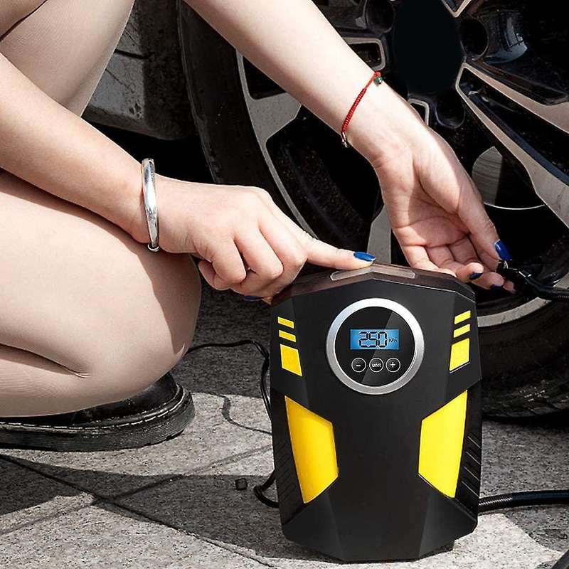 Digital Tyre Inflator for Cars, Digital Tyre Air Compressor Tyre Pump 12V Rapid Car Tyre Inflator wi