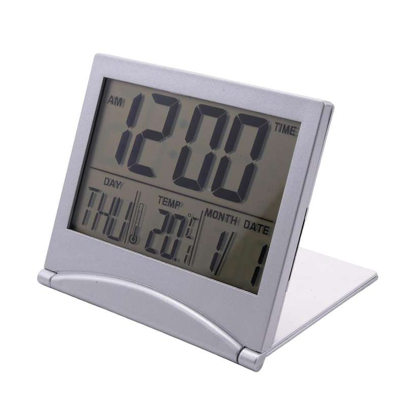 Digital Travel Alarm Clock Battery Operated Portable Large Number Display Clock with Temperature 12