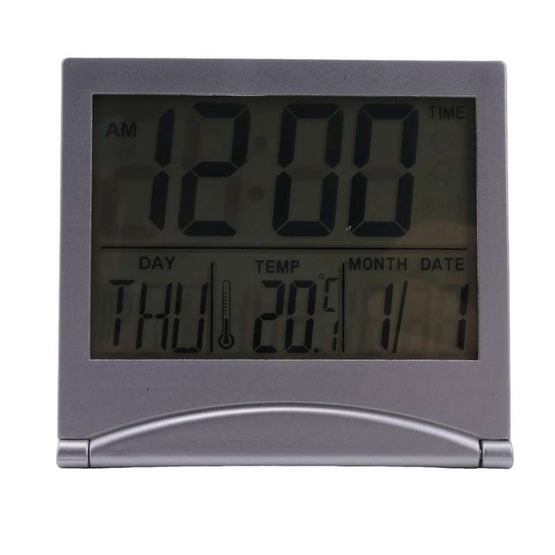 Digital Travel Alarm Clock Battery Operated Portable Large Number Display Clock with Temperature 12