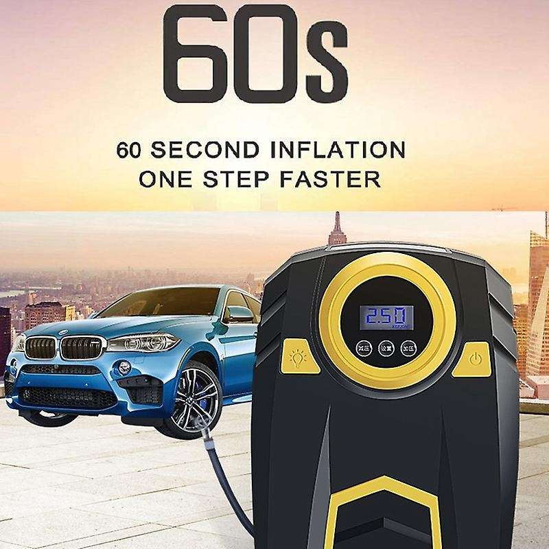 Digital Tyre Inflator, Portable Air Compressor Tyre Pump DC12V 150PSI with LED Light for Car Bicycle