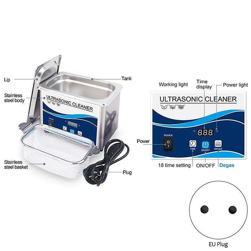 Digital Ultrasonic Cleaner 35W Sonicator Bath 40Khz Degas for Jewelry Glasses Jade Necklace Washer E