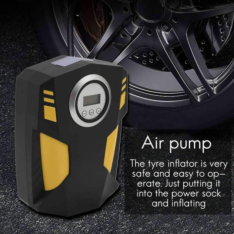 Digital Tyre Inflator Portable Air Compressor 12V Electric Car Tyre Inflator Digital LED Light for C