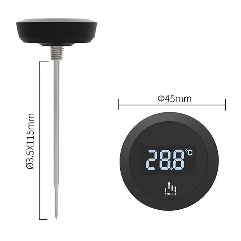 Digital Touch Screen Thermometer IP65 Waterproof Thermometer with Stainless Steel Probe for Coffee M