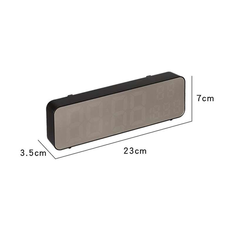 Digital Wall Clock Temperature and Humidity Display Night Mode Table Alarm Clock 12/24h Electronic