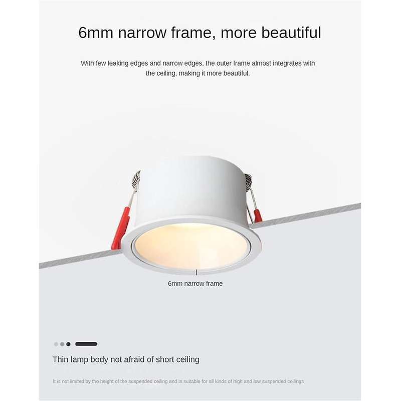 Dimmable Recessed Anti-Glare LED Downlights 5W Ceiling Lamps Spot Lights AC85-265V Warm White 3000K