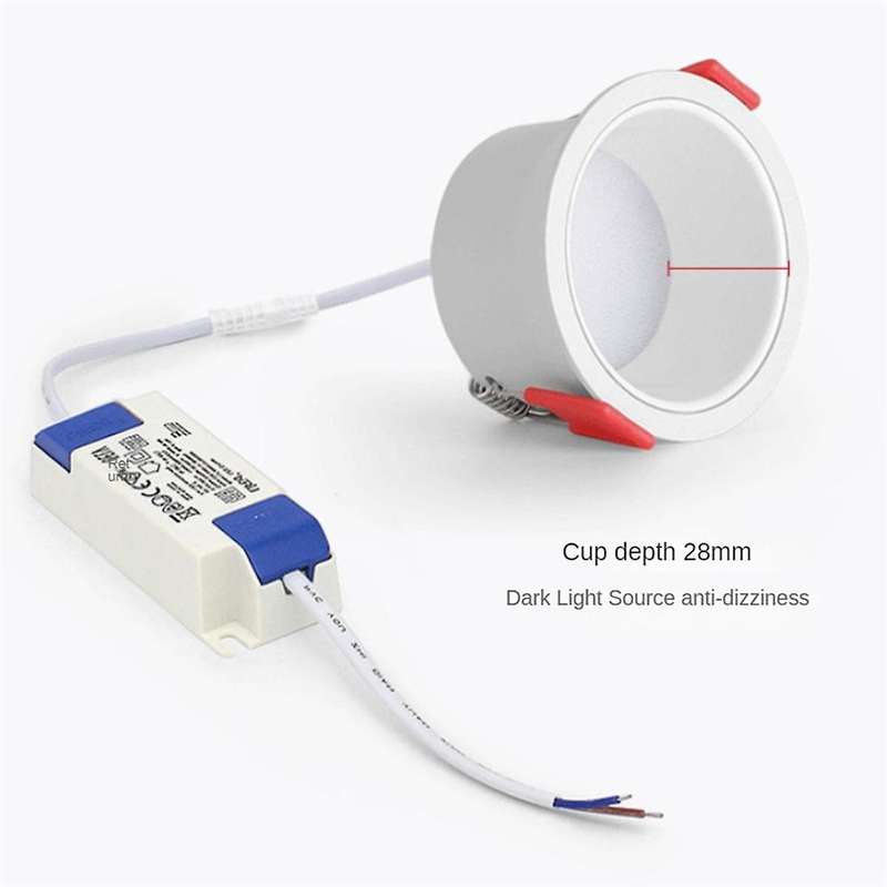 Dimmable Recessed Anti-Glare LED Downlights 5W Ceiling Lamps Spot Lights AC85-265V Warm White 3000K
