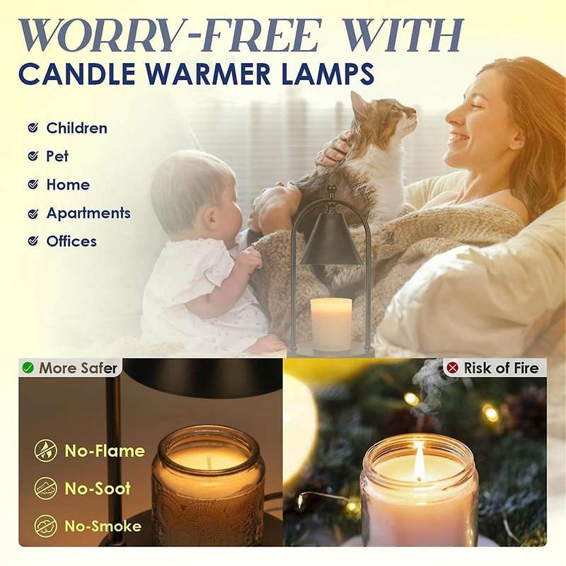 Dimmable Electric Candle Lamp Warmer for Melting Wax and Gifting for Women Decorative Lamp for Home