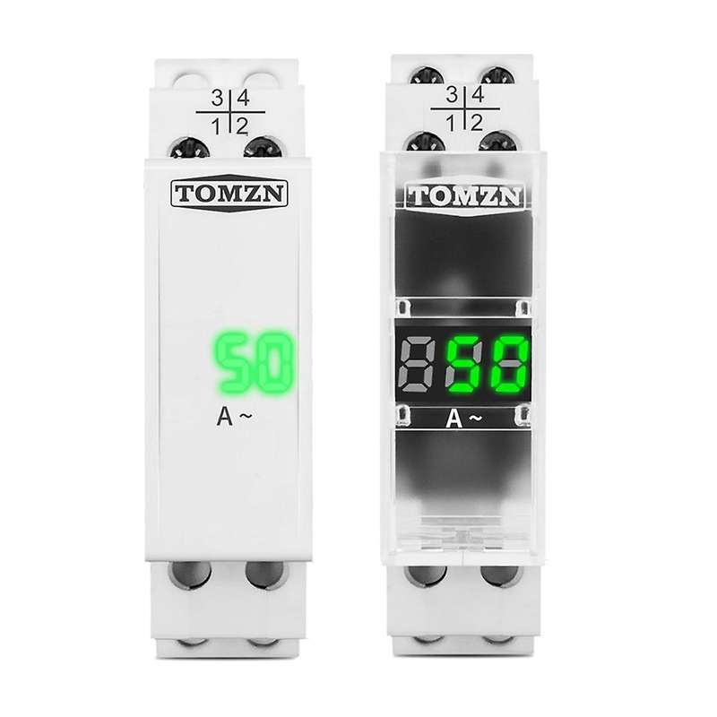 Din Rail Single Phase Ampere Meter Ac 40-500V Mini Modular Ammeter Gauge Indicator LED Digital Displ