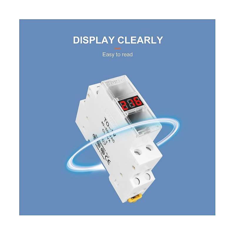 Din Rail Single Phase Voltage Meter AC 40-500V Modular Voltmeter Gauge Indicator LED Digital Display