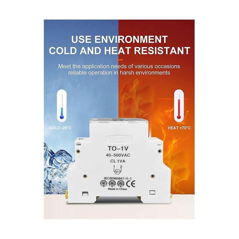 Din Rail Single Phase Voltage Meter AC 40-500V Modular Voltmeter Gauge Indicator LED Digital Display