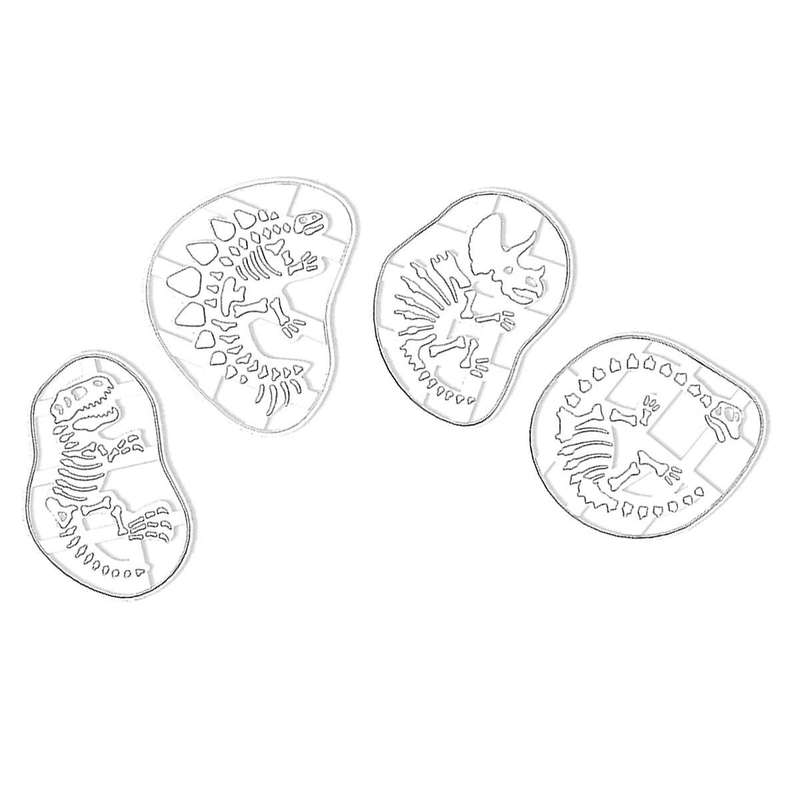 Dinosaur Cookie Fossil Cookie Cutter 4Pc Dinosaur Bone Fossil Mold for Baking Enthusiasts