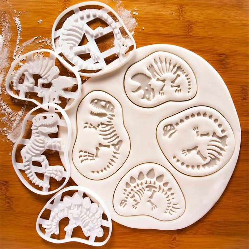 Dinosaur Cookie Fossil Cookie Cutter 4Pc Dinosaur Bone Fossil Mold for Baking Enthusiasts