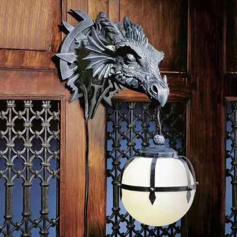 Dinosaur Chandelier Lantern Industrial Style Handicraft Leading Animal Model Wall Lamp Decorative Li