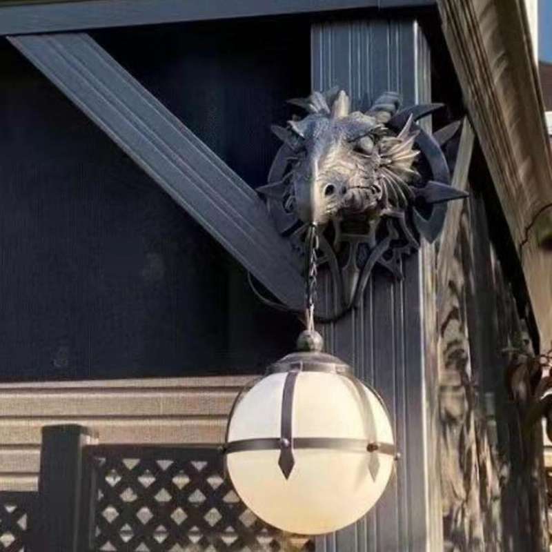 Dinosaur Chandelier Lantern Industrial Style Handicraft Leading Animal Model Wall Lamp Decorative Li