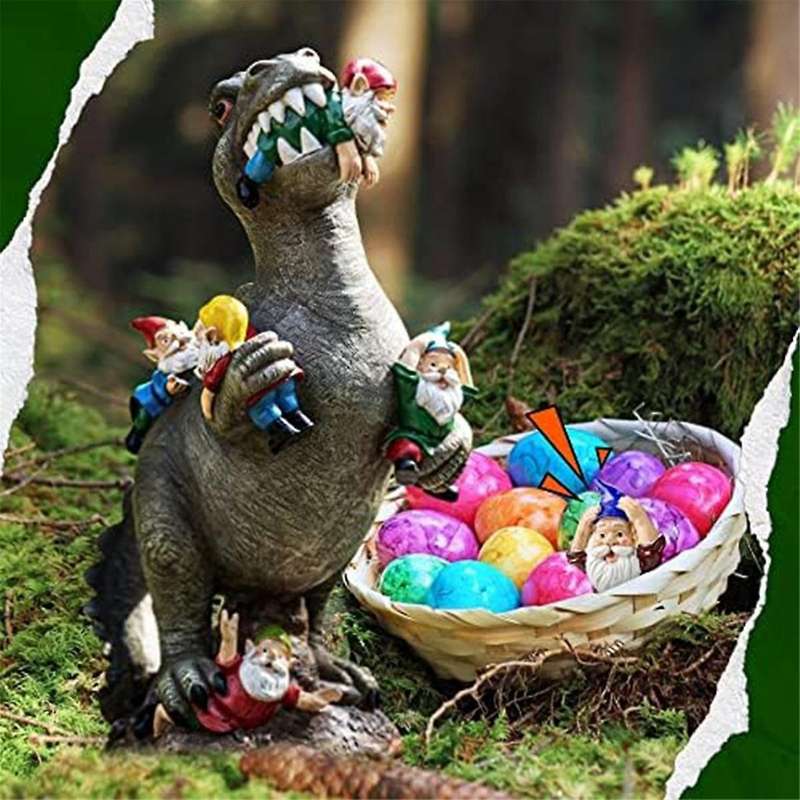 Dinosaur Gnomes Garden Statues Outdoor Decor Birthday Gifts for Mom Gifts , Patio Dinosaur Eating Gn