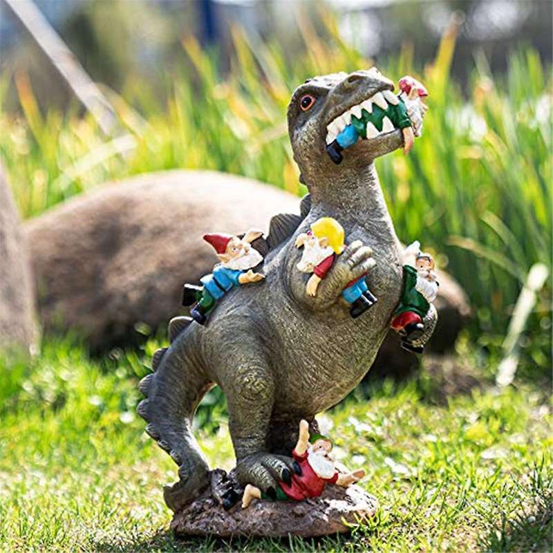 Dinosaur Gnomes Garden Statues Outdoor Decor Birthday Gifts for Mom Gifts , Patio Dinosaur Eating Gn