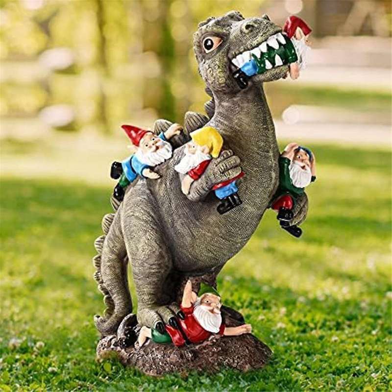 Dinosaur Gnomes Garden Statues Outdoor Decor Birthday Gifts for Mom Gifts , Patio Dinosaur Eating Gn