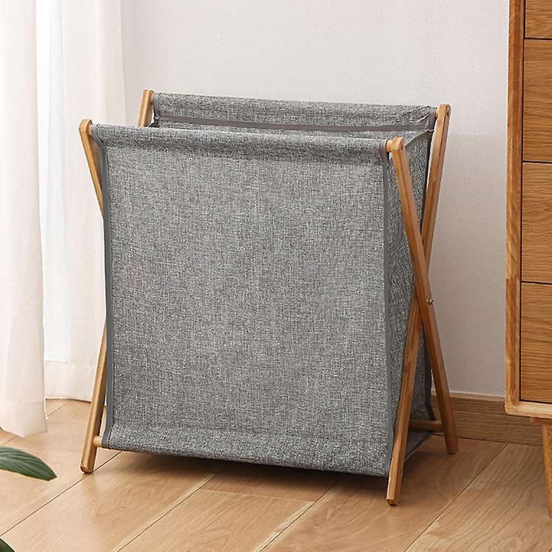 Dirty Clothes Basket Basket Foldable Clothes Storage Basket Household Bamboo Wooden Bathroom Dirty