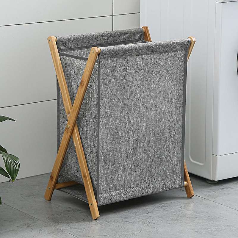 Dirty Clothes Basket Basket Foldable Clothes Storage Basket Household Bamboo Wooden Bathroom Dirty