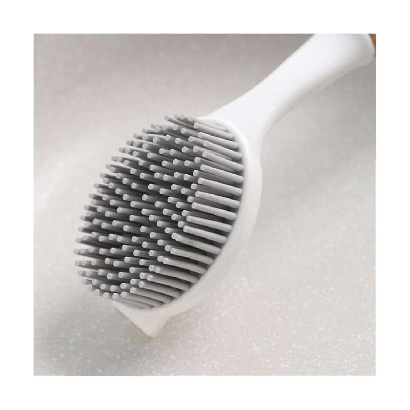 Dish Brush with Bamboo Handle Dish Scrubber Pan Brush, Dishwashing and Cleaning Double Head Pan Brus