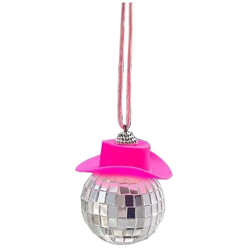 Disco Ball Cow Boy Hat Car Accessories,Car Interior Accessories,Car Hanging Ornament Accessories-Pin