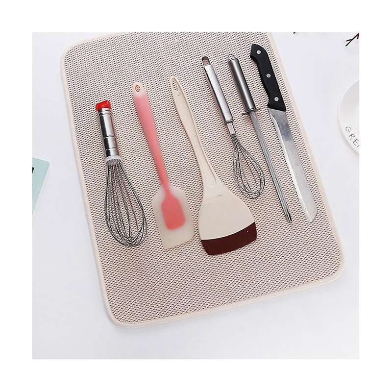 Dish Drying Mat,absorbent Microfiber Dishes Drainer Mats for Kitchen Counter Size 20x15 Inch,dish