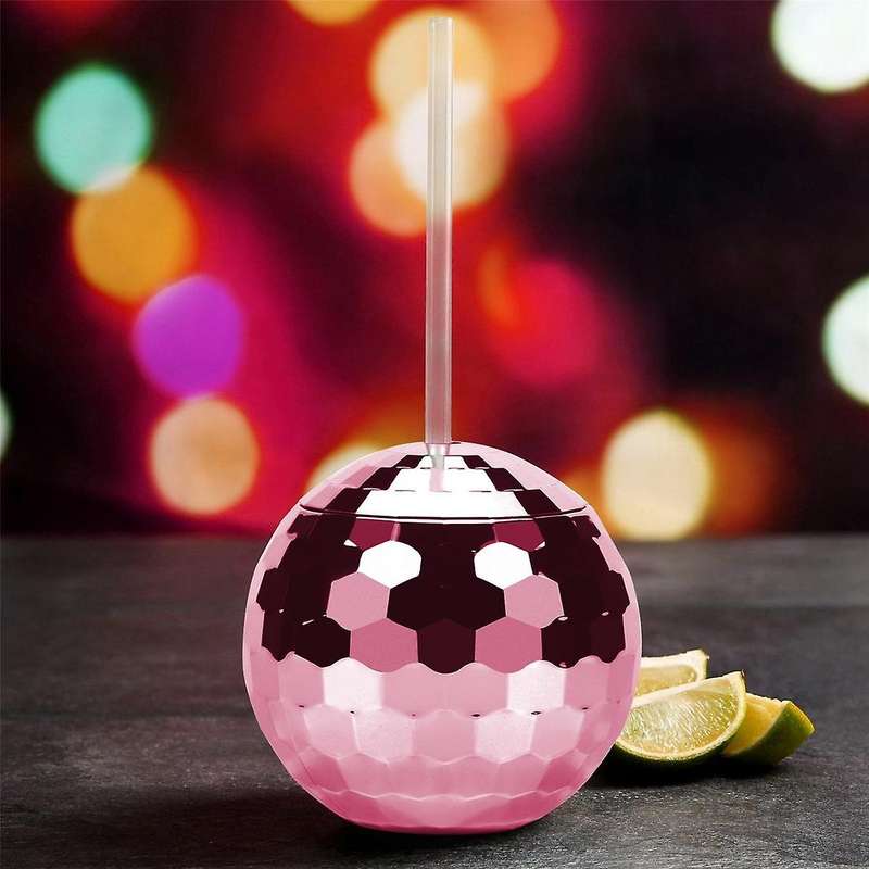Disco Flash Ball Cocktail Cup Nightclub Bar Party Flashlight Straw Wine Glass Drinking Syrup Tea Bo