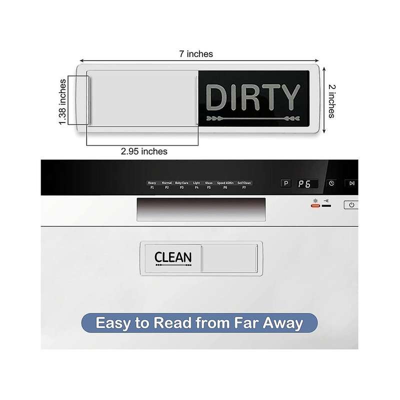 Dishwasher Magnet Clean Dirty Sign Shutter Only Changes When You Push It Non-Scratching Magnet or A