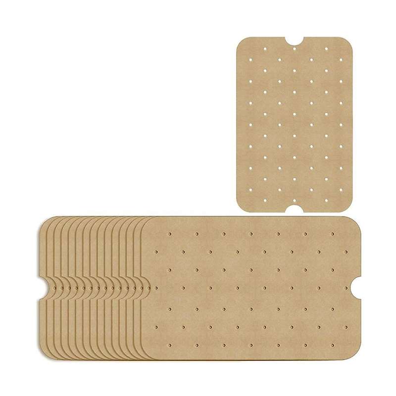 Disposable Parchment Paper, 100 Pcs Perforated Rectangular Liners for Indoor Grill