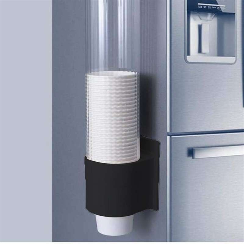Disposable Cup Holder Wall Mounted ,cup Dispenser, Paper Or Plastic Cup Organizer Black