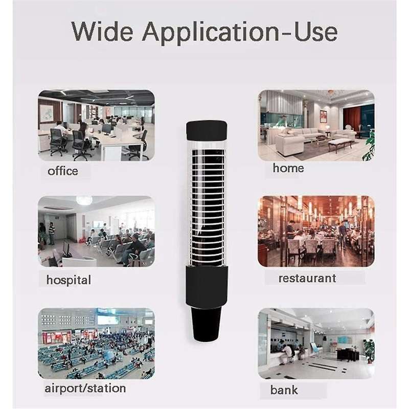 Disposable Cup Holder Wall Mounted ,cup Dispenser, Paper Or Plastic Cup Organizer Black