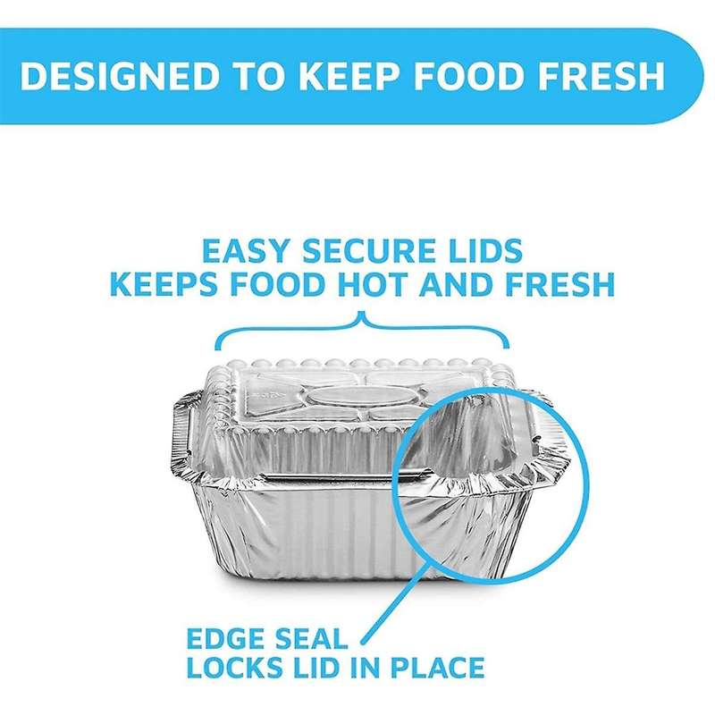 Disposable Takeaway Pan with Transparent Lid, Rectangular Aluminum Foil Tray, Tightly Sealed, 410ml