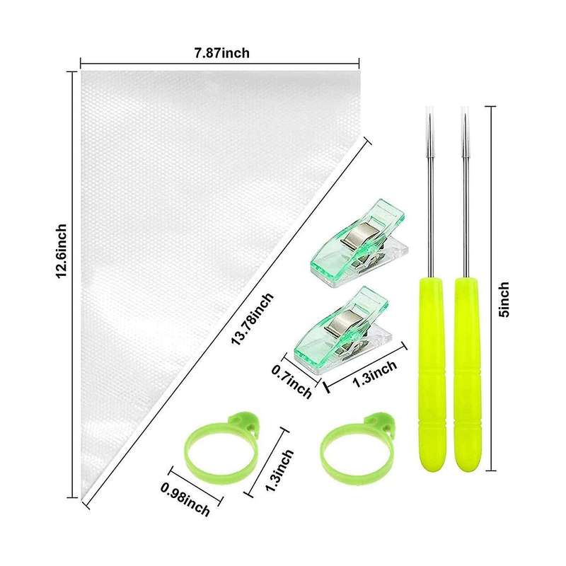 Disposable Piping Bags, Pastry Bags Set with 10 Piping Bags Ties & 2 Scriber Needle, Cake Decoratin