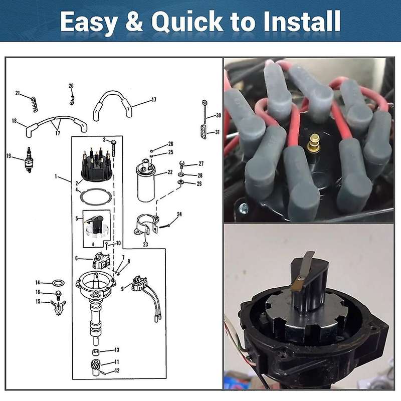 Distributor Cap Kit 187523 805759q3 for Mercruiser Engine V8 5.0l with Iv and V Hei Ignition System