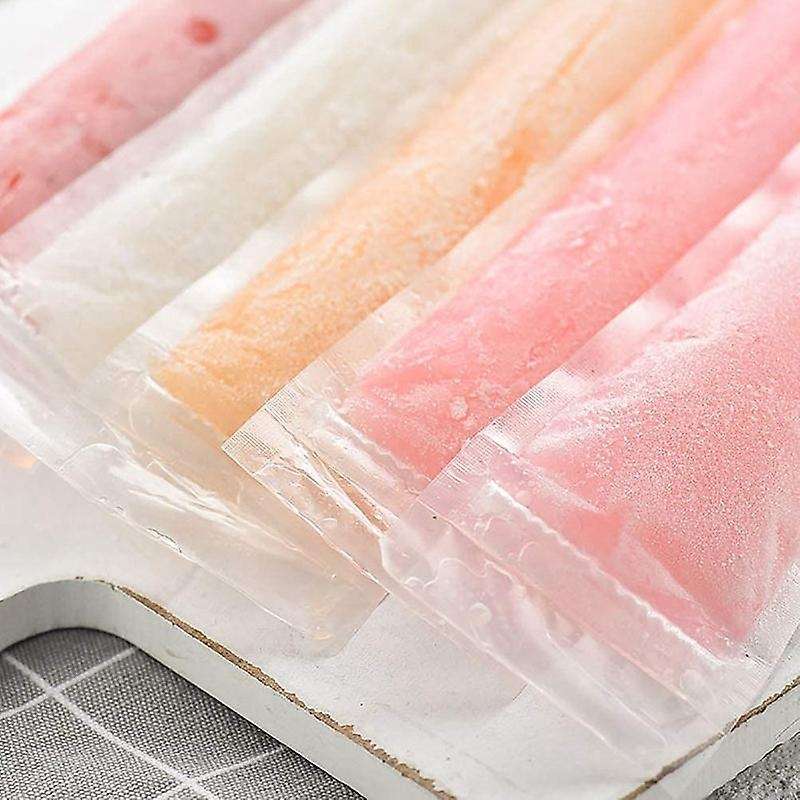 Disposable Popsicle Bags 120Pcs Freezer Tubes, Ice Bags with Funnel and Ice Sleeves for Juice, Ice P
