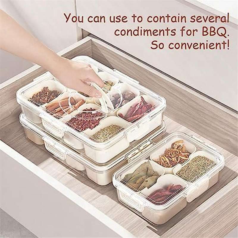 Divided Serving Tray with Lid and Handle Snackle Box Charcuterie Container Portable Snack Platter O