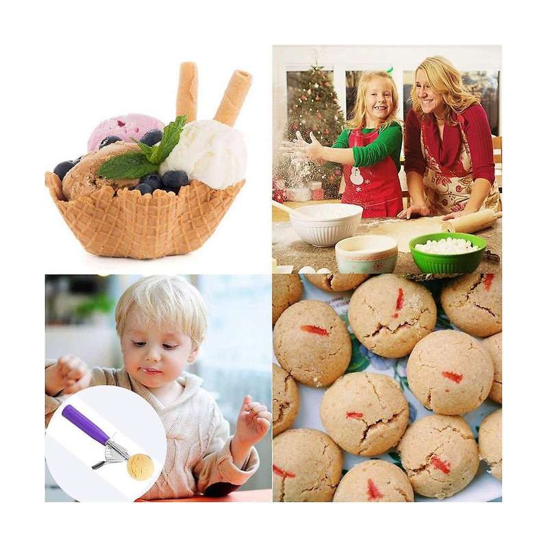 Divided Scoops, 3-piece Cookie Spoon, Ice Cream Scoop, Cutlery Scoop, Cupcake Scoop