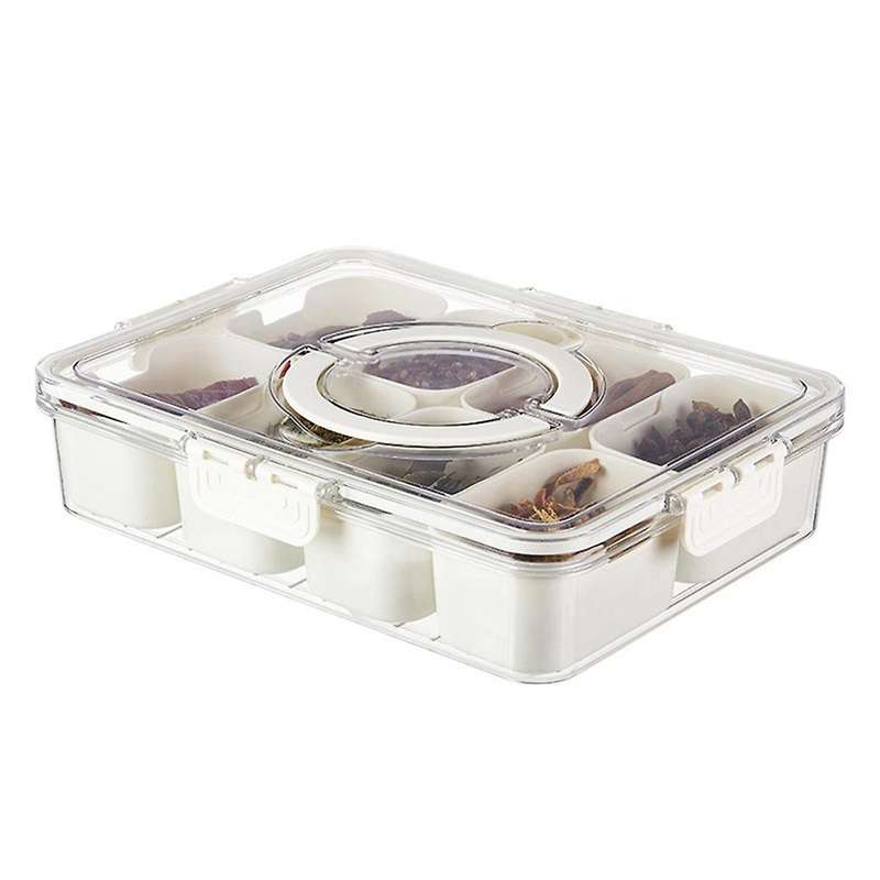 Divided Serving Tray with Lid Handle Snackle Box Charcuterie Container for Portable Snack Platter Ca
