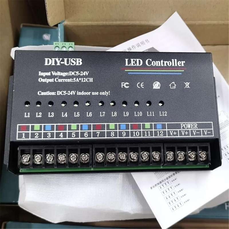 DIY Autonomous Programming Controller 12Way Programmable USB DIY LED RGB Controller for 3528 5050 St