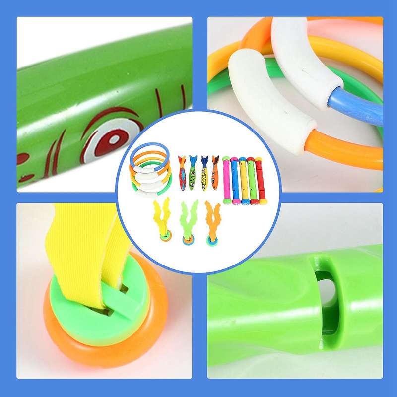 Diving Toys Underwater Sinking Swimming Pool Toy, Diving Rings & Sticks, Torpedoes, Water Grass, Di