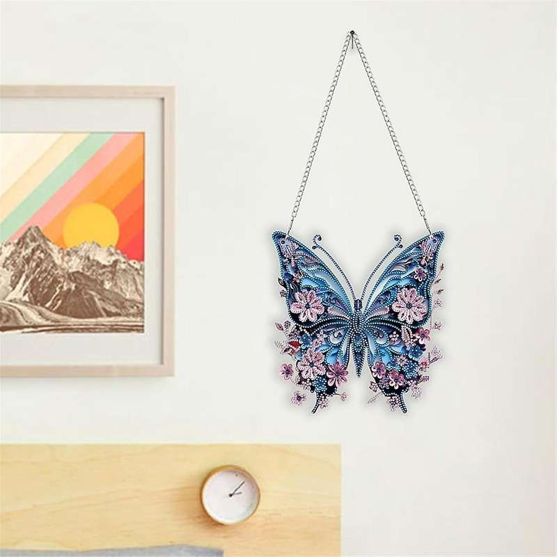 DIY Diamond Craft Pendant Painting Kit Animals, Hanging Ornaments Gemstone Painting Art for Wall Doo