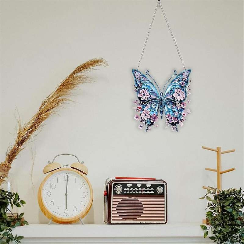 DIY Diamond Craft Pendant Painting Kit Animals, Hanging Ornaments Gemstone Painting Art for Wall Doo