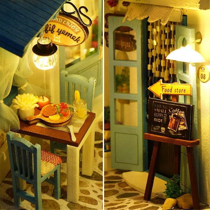 DIY Book Nook Shelf 3D Wooden Puzzle Book Shelf Insert Miniature Building Kit Assembly Bookshelf for