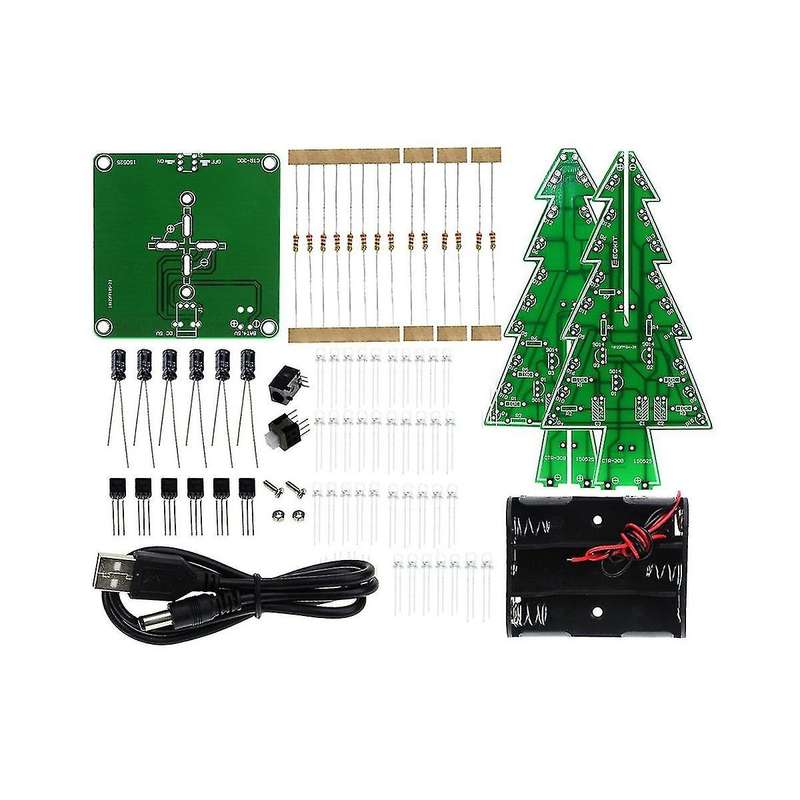DIY Christmas Trees Soldering Project, 3D Christmas Trees LED Kits DIY Electronic Kit Soldering Asse
