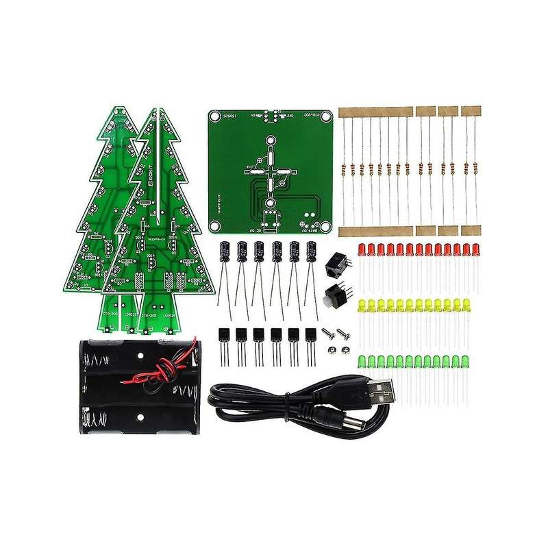 DIY Christmas Trees Soldering Project, 3D Christmas Trees LED Kits DIY Electronic Kit Soldering Asse