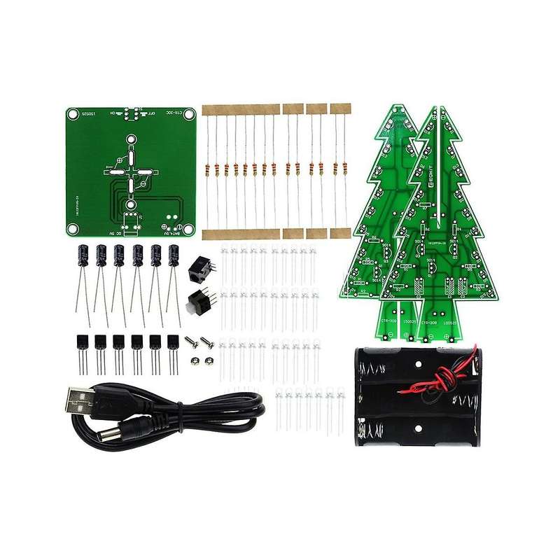 Diy Christmas Trees Soldering Project, 3d Christmas Trees Led Kits Diy Electronic Kit Soldering As